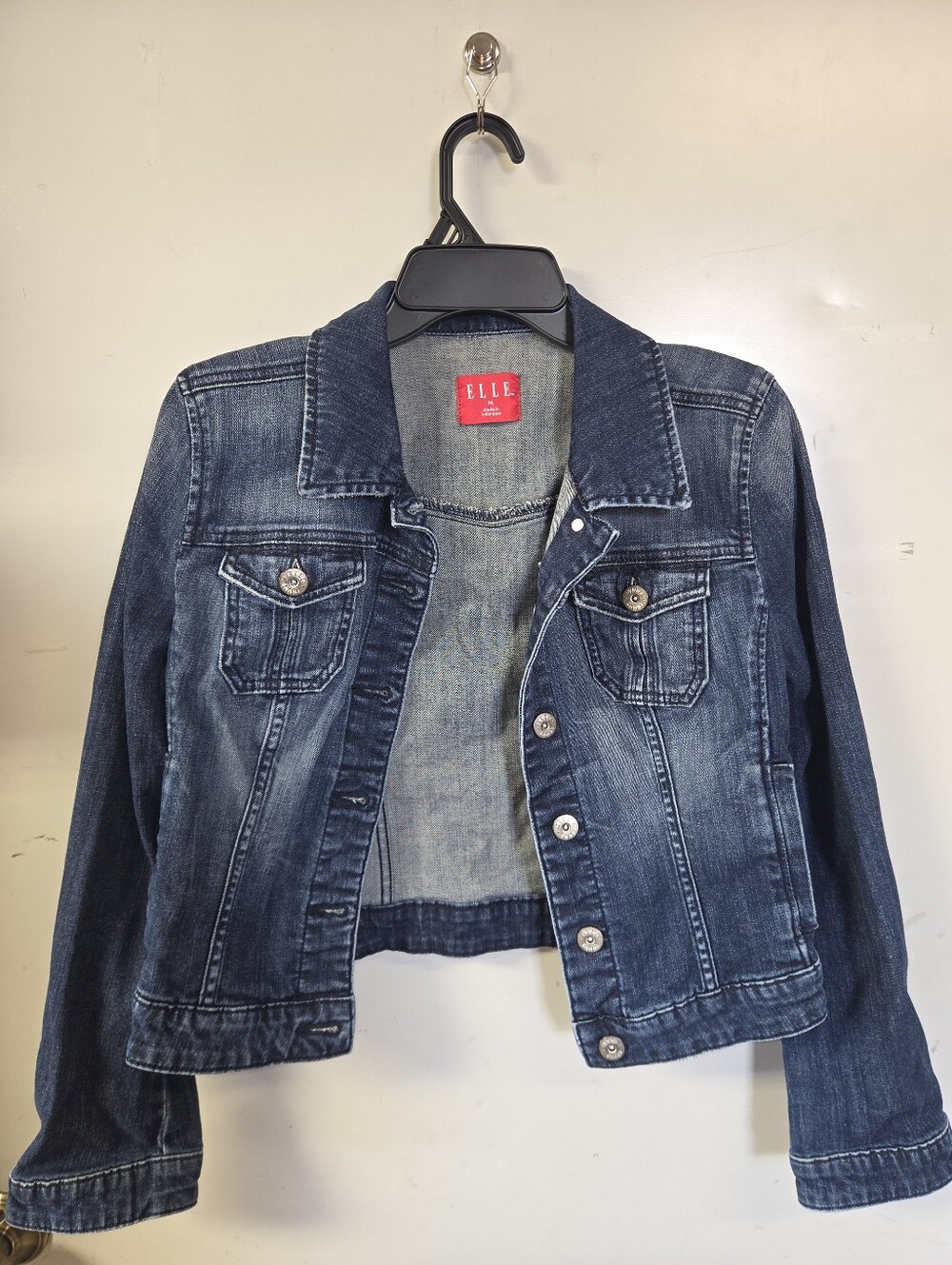 ELLE Women's Medium Wash Blue Denim Jacket